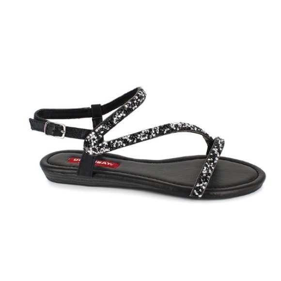 UNIONBAY Black Sequin Ankle-Strap Dominick Sandals Women’s Size 11 NIB - Picture 4 of 8